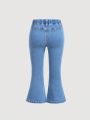 SHEIN Young Girl High Elasticity High Waist Casual Flared Jeans