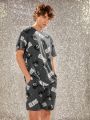 Elvis Presley X SHEIN Men Character And Letter Printed Loungewear Set