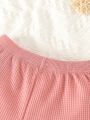 SHEIN Kids EVRYDAY Young Girl Letter Patched Detail Tee & Shorts