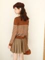 Striped Pattern Button Front Cardigan