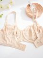 Plus Size Women'S Lace Splice Bra (With Steel Ring, 3pcs/Pack)