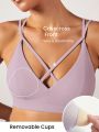 GLOWMODE FeatherFit™ Heart Centered Strappy Sports Bra Light Support