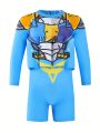 Boys' (Little) Cartoon Printed Long Sleeve One-Piece Flotation Swimsuit