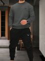 Men's 2pcs Round Neck Pullover Sweatshirt And Long Pant Set