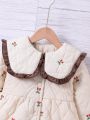 Little Girls' Fashionable Plus Velvet & -padded Jacket Winter Warm Coat For Children