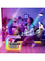 1pc Square Large G Shaped Wireless Charging, Colorful Lighting, Sound System, Clock Display, Alarm Clock, Reminder To Answer Phone Calls, Karaoke Speaker