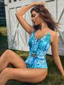 SHEIN Leisure All Over Printed One-piece Swimsuit