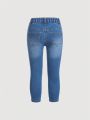 SHEIN Young Girl's Slim Fit Denim Pants