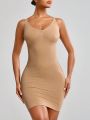 Ladies' Solid Color Bodycon Cami Dress