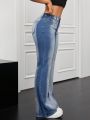 SHEIN ICON Washed Flared Jeans