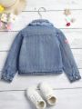 Girls' Embroidered Denim Jacket