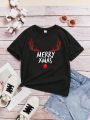 Tween Girl 1pc Christmas Print Tee