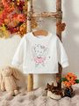 Baby Girl Cartoon Elephant Graphic Sweatshirt