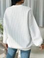 Women's Plus Size Textured Crew Neck Sweatshirt