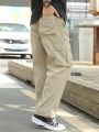 Manfinity Hypemode Men's Loose Cargo Pants With Pockets And Elasticized Cuffs