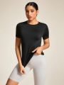 SHEIN Daily&Casual Women's Backless Ruched Sports T-Shirt