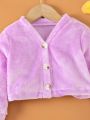 Baby Girls' Solid Color Plush Jacket