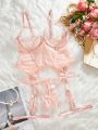 Classic Sexy Ladies' Embroidered Mesh Sexy Lingerie Set
