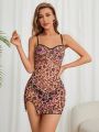 Women's Leopard & Butterfly Print Cami Nightgown