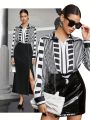 SHEIN BIZwear Vertical Striped Straight-fit Women's Shirt