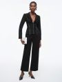SHEIN BIZwear Women'S Zipper Closure Long Sleeve Suit Jacket