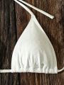 SHEIN Swim Basics Textured Triangle Cup Bikini Swimsuit Set