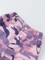 Young Girl Camo Print Flap Pocket Cargo Jeans