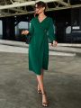 Long Sleeve Wrap Dress