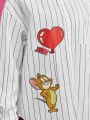 TOM & JERRY X SHEIN Men's Cartoon Pattern Long Sleeve Shirt