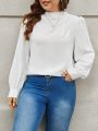 SHEIN Frenchy Plus Size Women's Bubble Sleeve Shirt