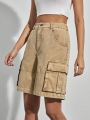 Forever 21 Slanted Pocket Workwear Shorts