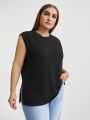 SHEIN Essnce Plus Size Women's Tank Top With Slit Hem