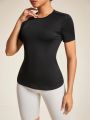 SHEIN Daily&Casual Women's Backless Ruched Sports T-Shirt