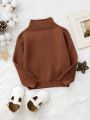 Baby Mock Neck Ribbed Knit Sweater