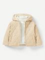 Cozy Cub Baby Girls' Casual Windproof Splicing Fleece Lined Hooded Jacket