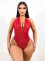 Classic Sexy Women's Sexy Lace Perspective Bodysuit