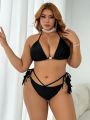 SHEIN Swim SXY Plus Size Solid Color Swimwear Set