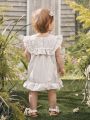 Baby Girl Striped Ruffle Trim Princess Dress