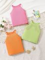 SHEIN Kids Y2Kool Tween Girls' Solid Color Vest Top