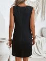 Women's V-Neck Sleeveless Vest Dress