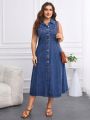 SHEIN Privé Women's Plus Size Denim Dress