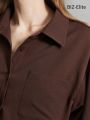 SHEIN BIZwear Women's Solid Color Drop Shoulder Casual Shirt