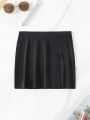 SHEIN Swim Basics Skirt With Slit Hem