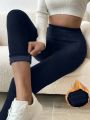 SHEIN Essnce Solid Thermal Lined Leggings