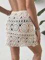 SHEIN Swim Chicsea 1pc High Waist Crochet Cover Up Skirt