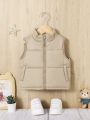 SHEIN Baby Boy 1pc Zipper Front Vest Puffer Coat