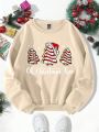 Women's Christmas Themed Fleece Sweatshirt