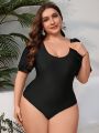 SHEIN Swim Vcay Plus Size Women's One-Piece Swimsuit With Back Bow Decoration