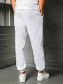 Men's Drawstring Waist & Cuffed Hem Sweatpants With Spade Pattern