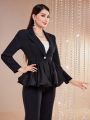 SHEIN Modely Ladies' Single-Colored Suit Set